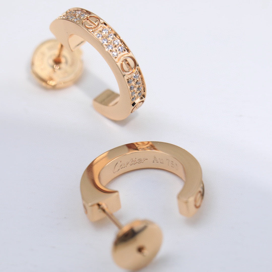 [ELAN LUXE]LOVE 5.5MM DIAMOND PAVED EARRINGS