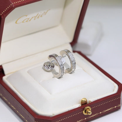 [ELAN LUXE]LOVE 5.5MM DIAMOND PAVED EARRINGS