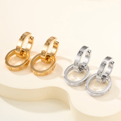 [ELAN LUXE]LOVE 3.3MM DANGLE EARRINGS