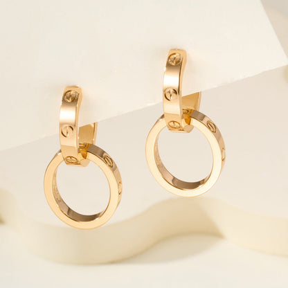 [ELAN LUXE]LOVE 3.3MM DANGLE EARRINGS