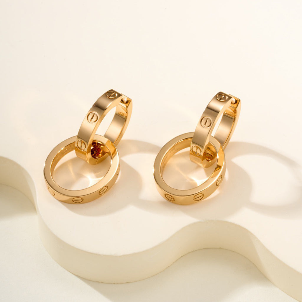 [ELAN LUXE]LOVE 3.3MM DANGLE EARRINGS