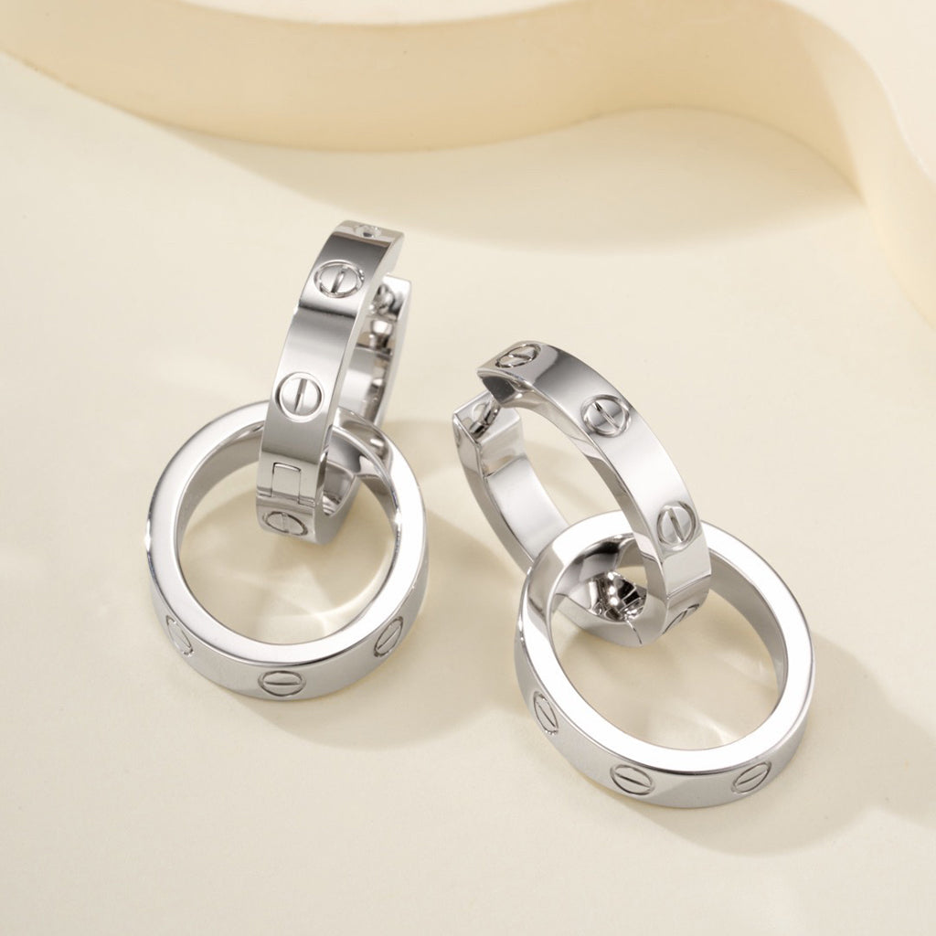 [ELAN LUXE]LOVE 3.3MM DANGLE EARRINGS