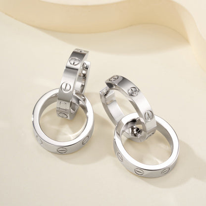 [ELAN LUXE]LOVE 3.3MM DANGLE EARRINGS
