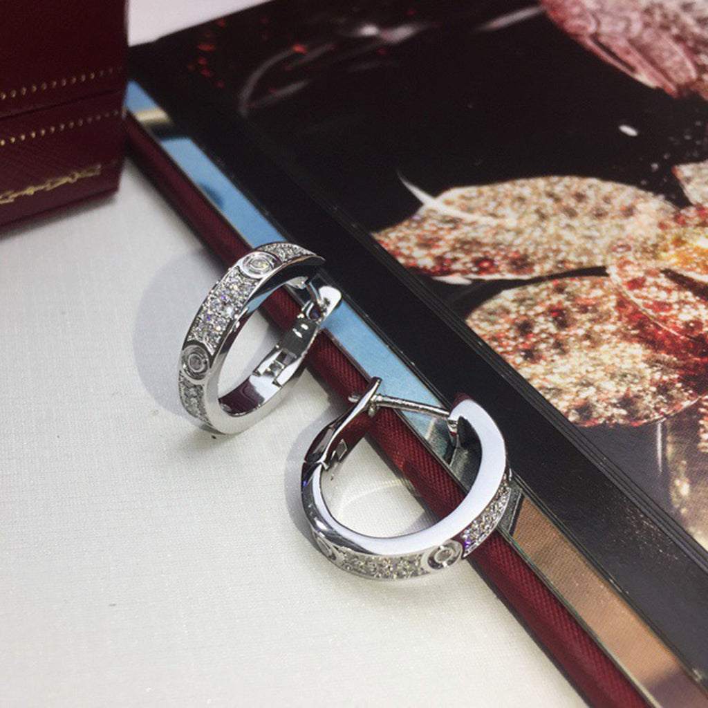 [ELAN LUXE]LOVE 5.5MM DIAMOND PAVED EARRINGS