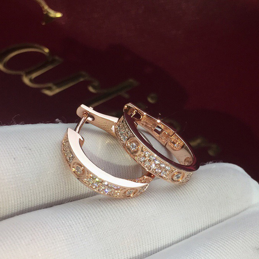 [ELAN LUXE]LOVE 5.5MM DIAMOND PAVED EARRINGS