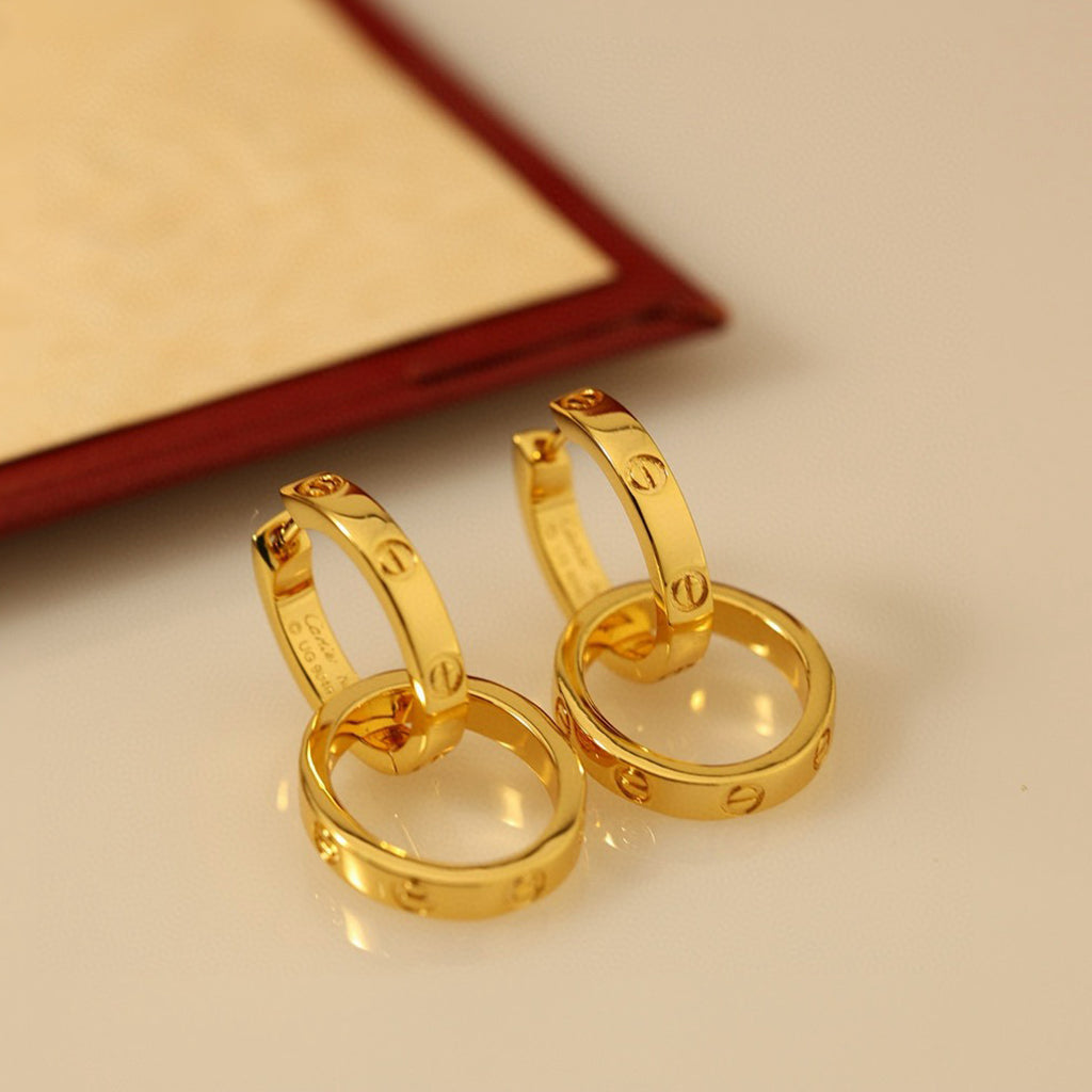 [ELAN LUXE]LOVE 3.3MM DANGLE EARRINGS