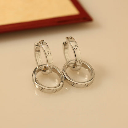 [ELAN LUXE]LOVE 3.3MM DANGLE EARRINGS