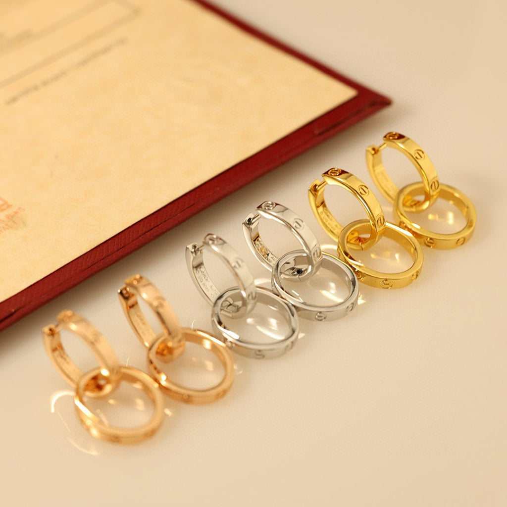 [ELAN LUXE]LOVE 3.3MM DANGLE EARRINGS