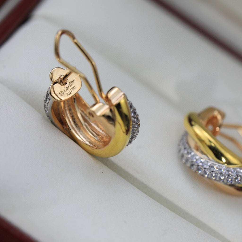 [ELAN LUXE]TRINITY HALF DIAMOND  CLASSIC EARRINGS