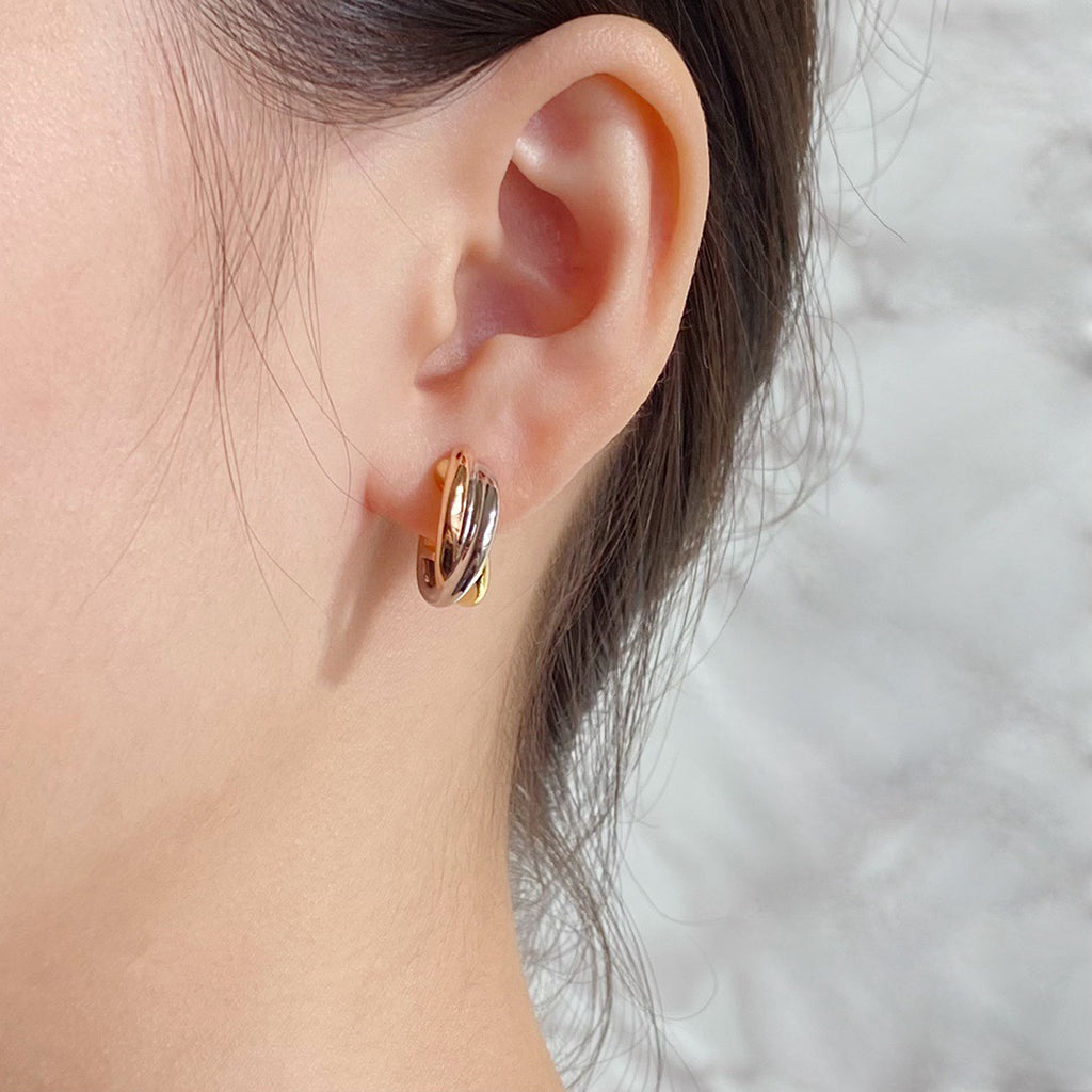 [ELAN LUXE]TRINITY ON DIAMOND CLASSIC EARRINGS