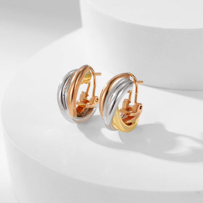 [ELAN LUXE]TRINITY ON DIAMOND CLASSIC EARRINGS