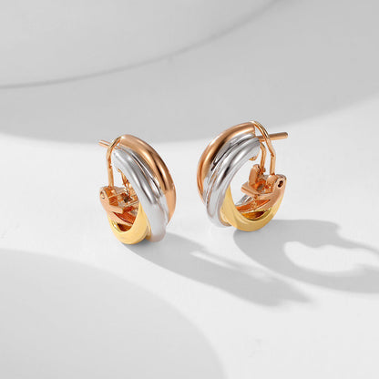 [ELAN LUXE]TRINITY ON DIAMOND CLASSIC EARRINGS