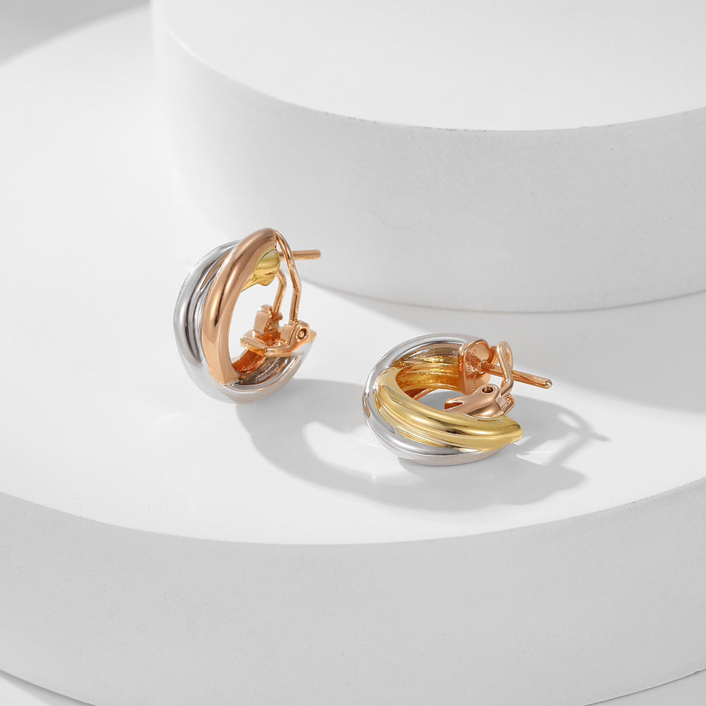 [ELAN LUXE]TRINITY ON DIAMOND CLASSIC EARRINGS