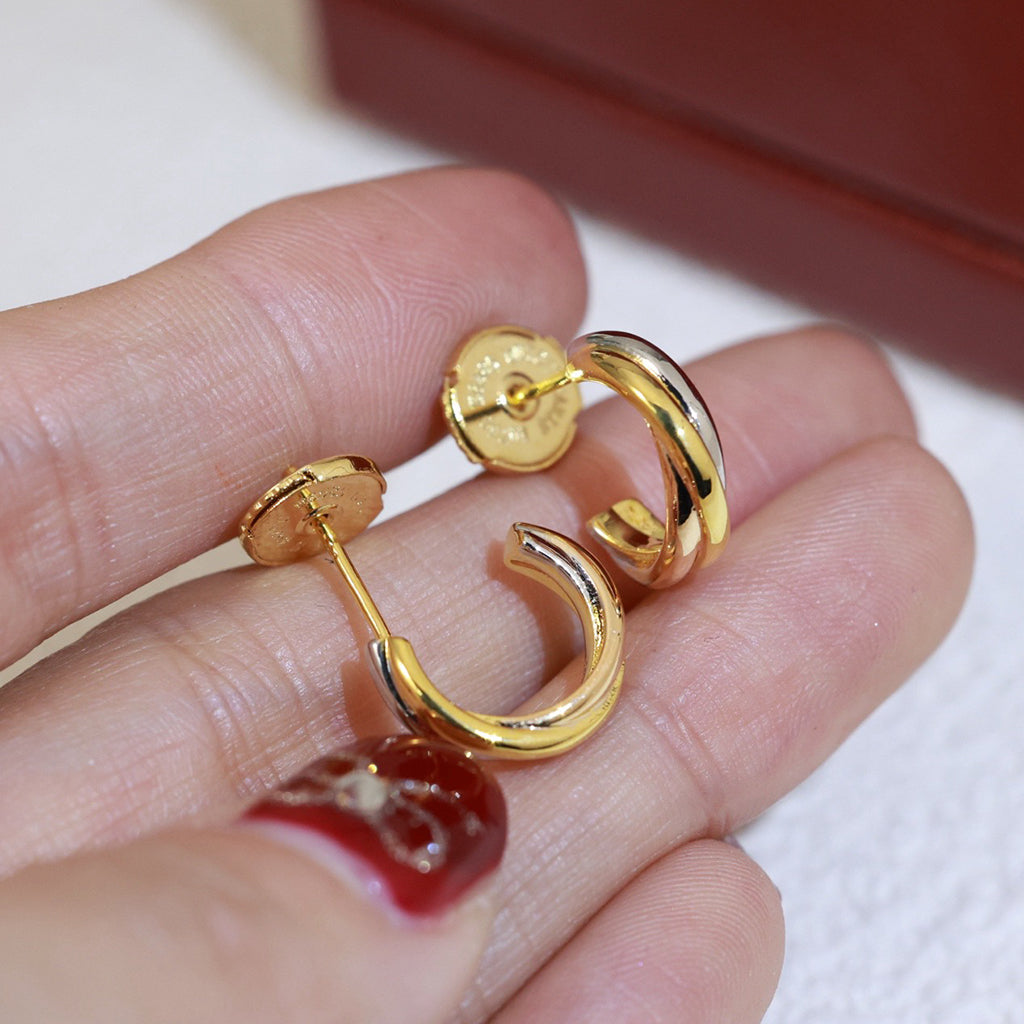[ELAN LUXE]TRINITY ON DIAMOND MINI EARRINGS