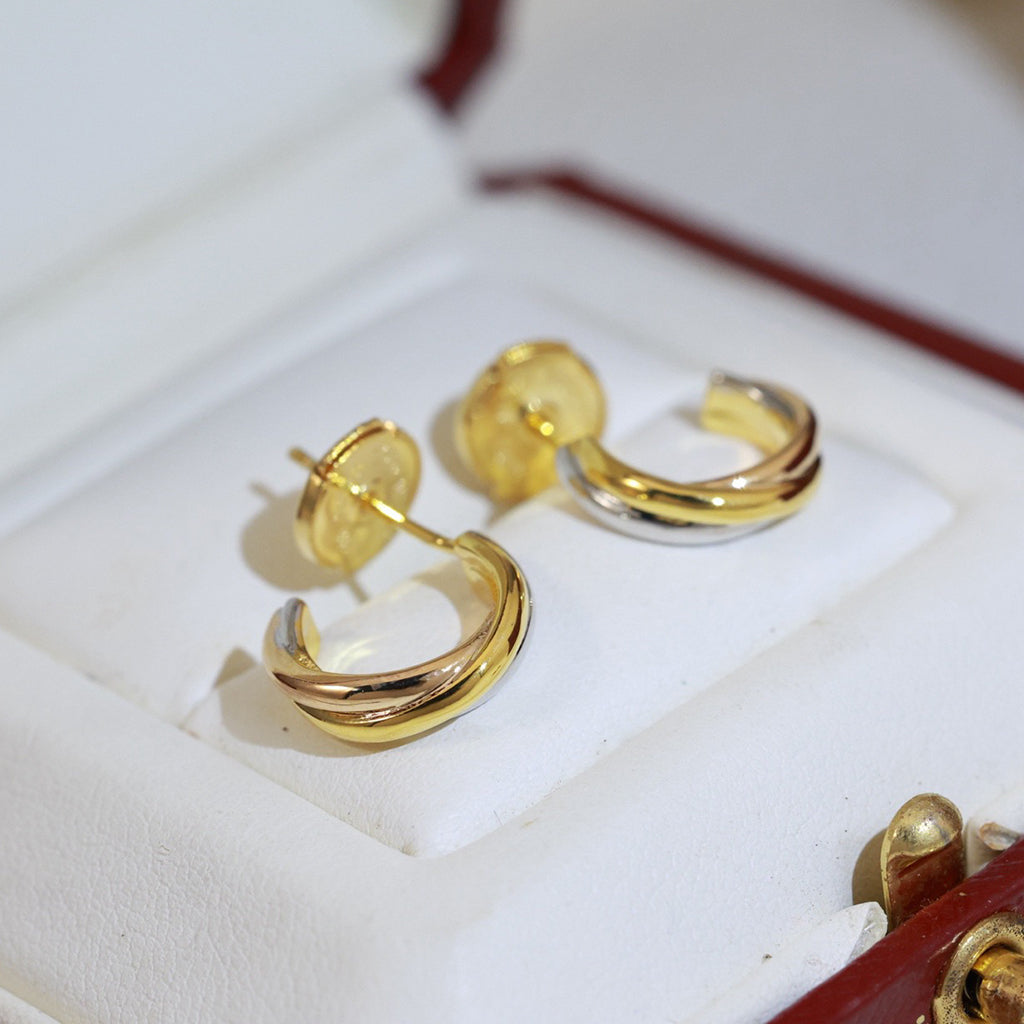 [ELAN LUXE]TRINITY ON DIAMOND MINI EARRINGS