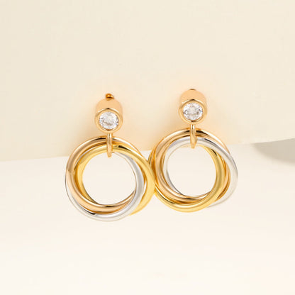 [ELAN LUXE]TRINITY ON DIAMOND  EARRINGS
