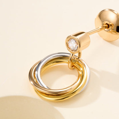 [ELAN LUXE]TRINITY ON DIAMOND  EARRINGS