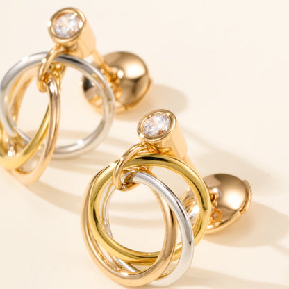 [ELAN LUXE]TRINITY ON DIAMOND  EARRINGS