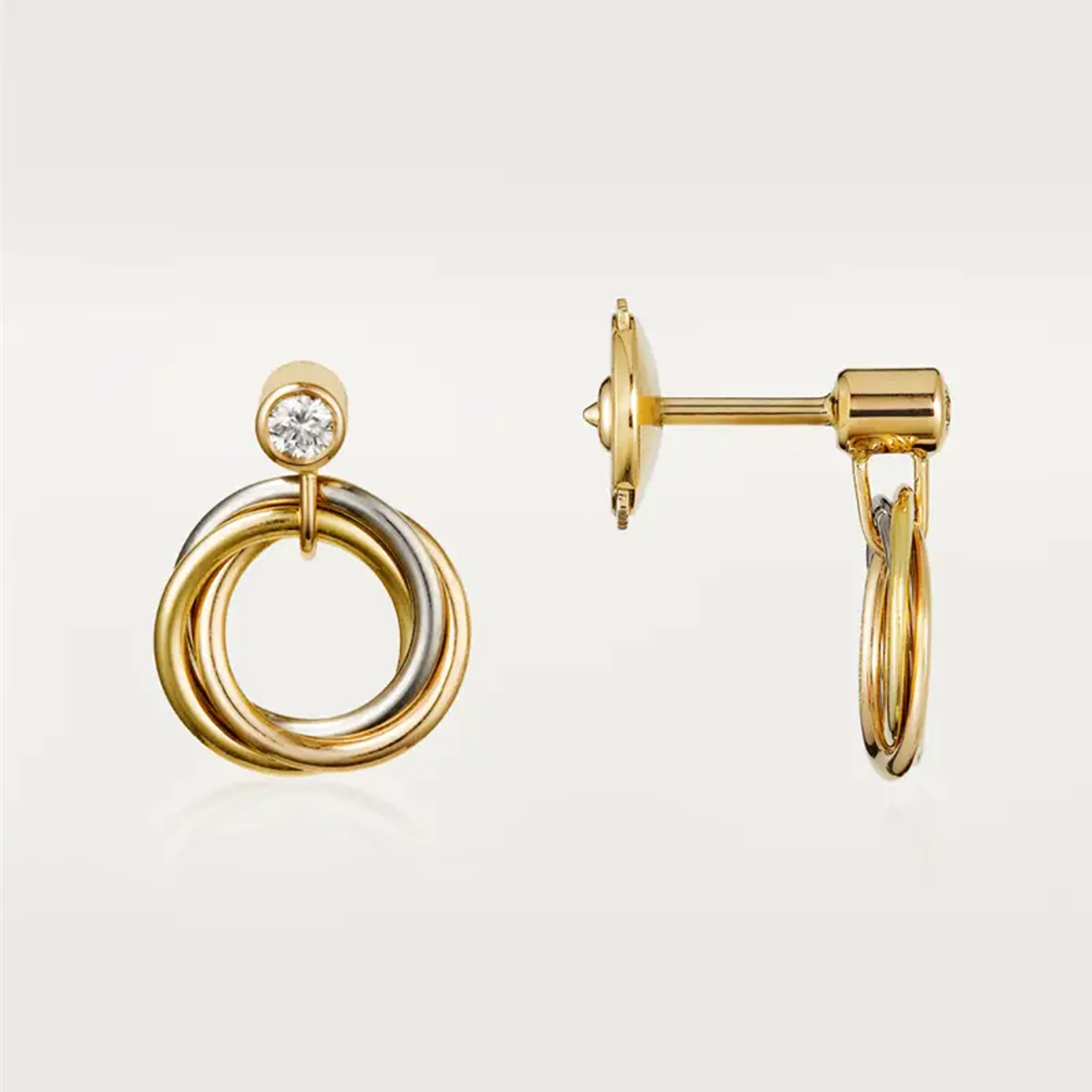 [ELAN LUXE]TRINITY ON DIAMOND  EARRINGS