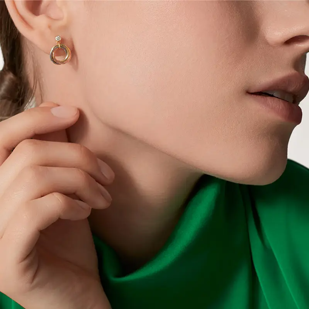 [ELAN LUXE]TRINITY ON DIAMOND  EARRINGS