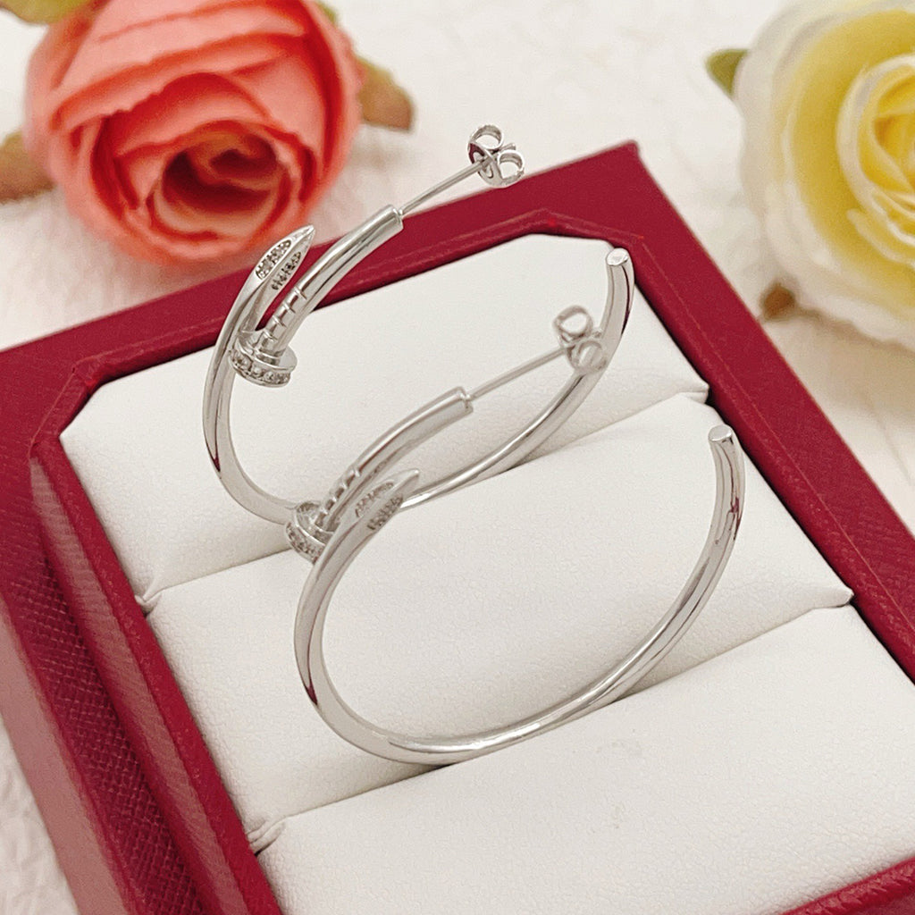[ELAN LUXE]JUSTE HALF DIAMOND LARGE EARRINGS