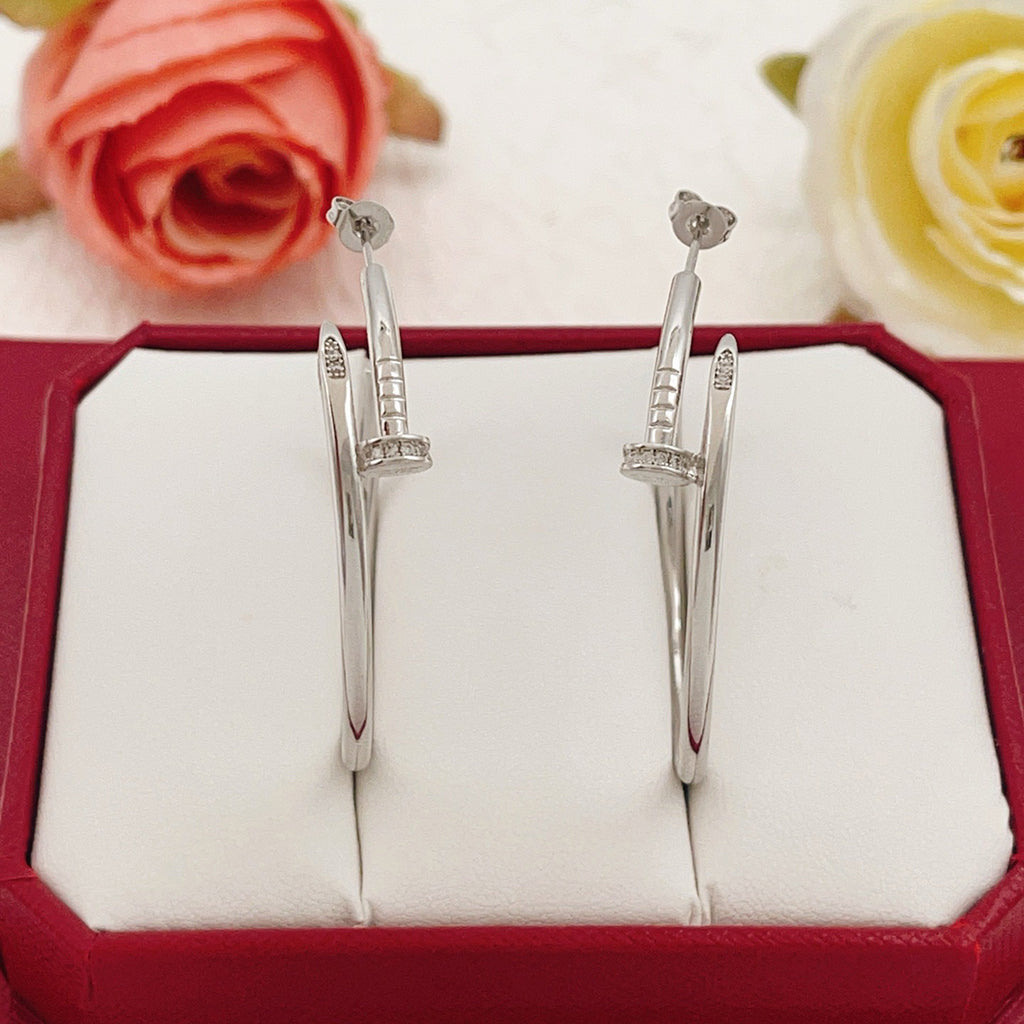 [ELAN LUXE]JUSTE HALF DIAMOND LARGE EARRINGS