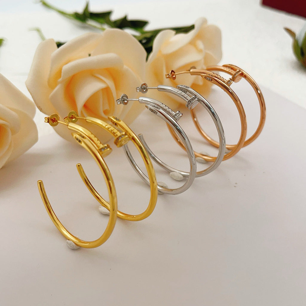 [ELAN LUXE]JUSTE HALF DIAMOND LARGE EARRINGS