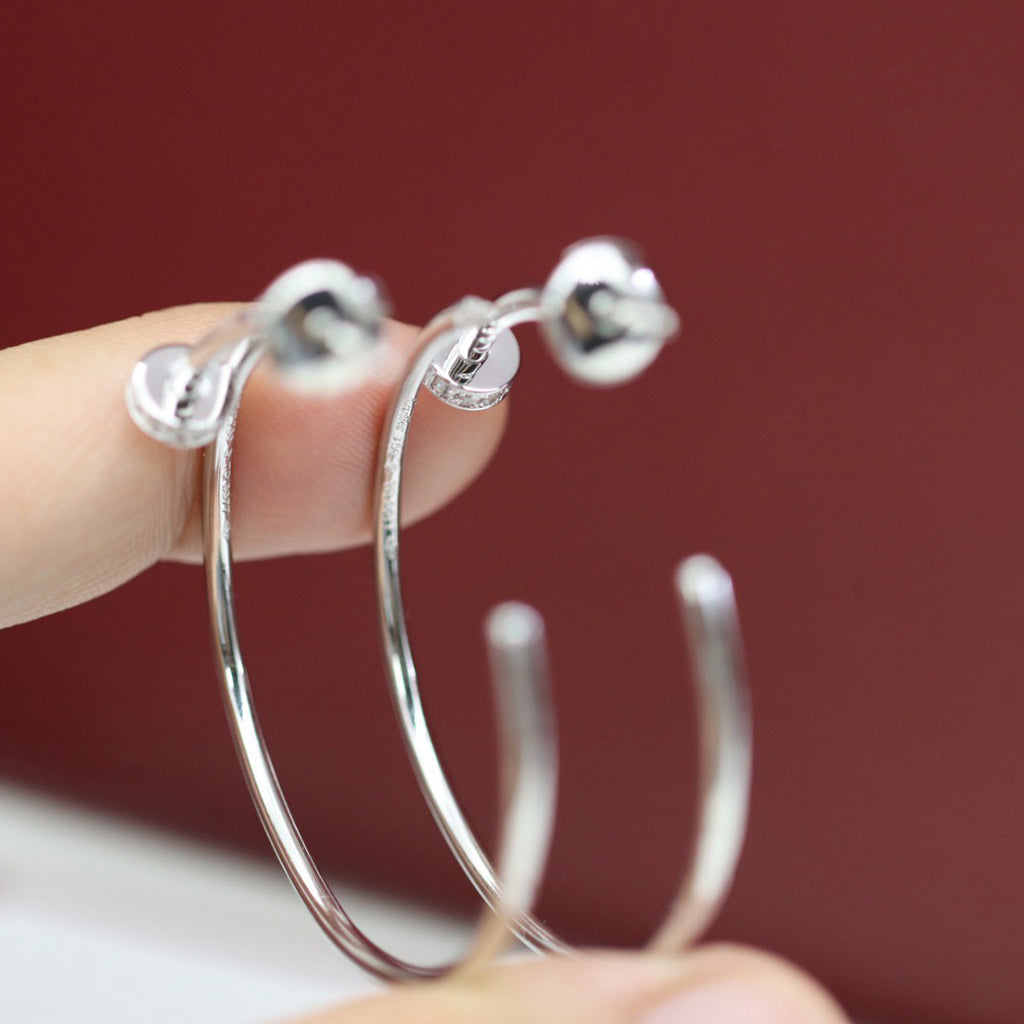 [ELAN LUXE]JUSTE HALF DIAMOND LARGE EARRINGS