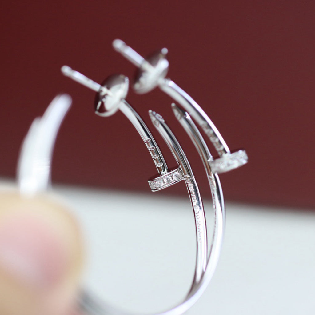 [ELAN LUXE]JUSTE HALF DIAMOND LARGE EARRINGS