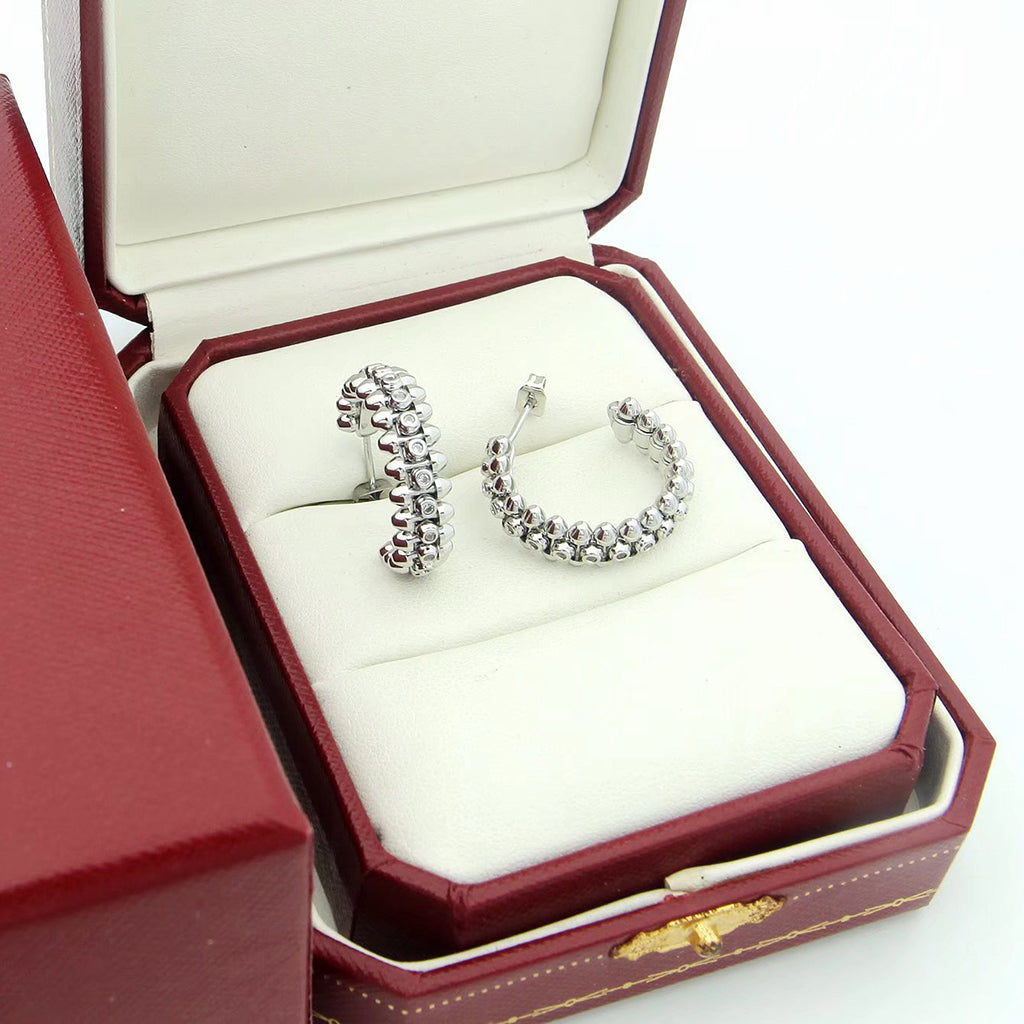 [ELAN LUXE]CLASH FULL DIAMOND MEDIUM EARRINGS