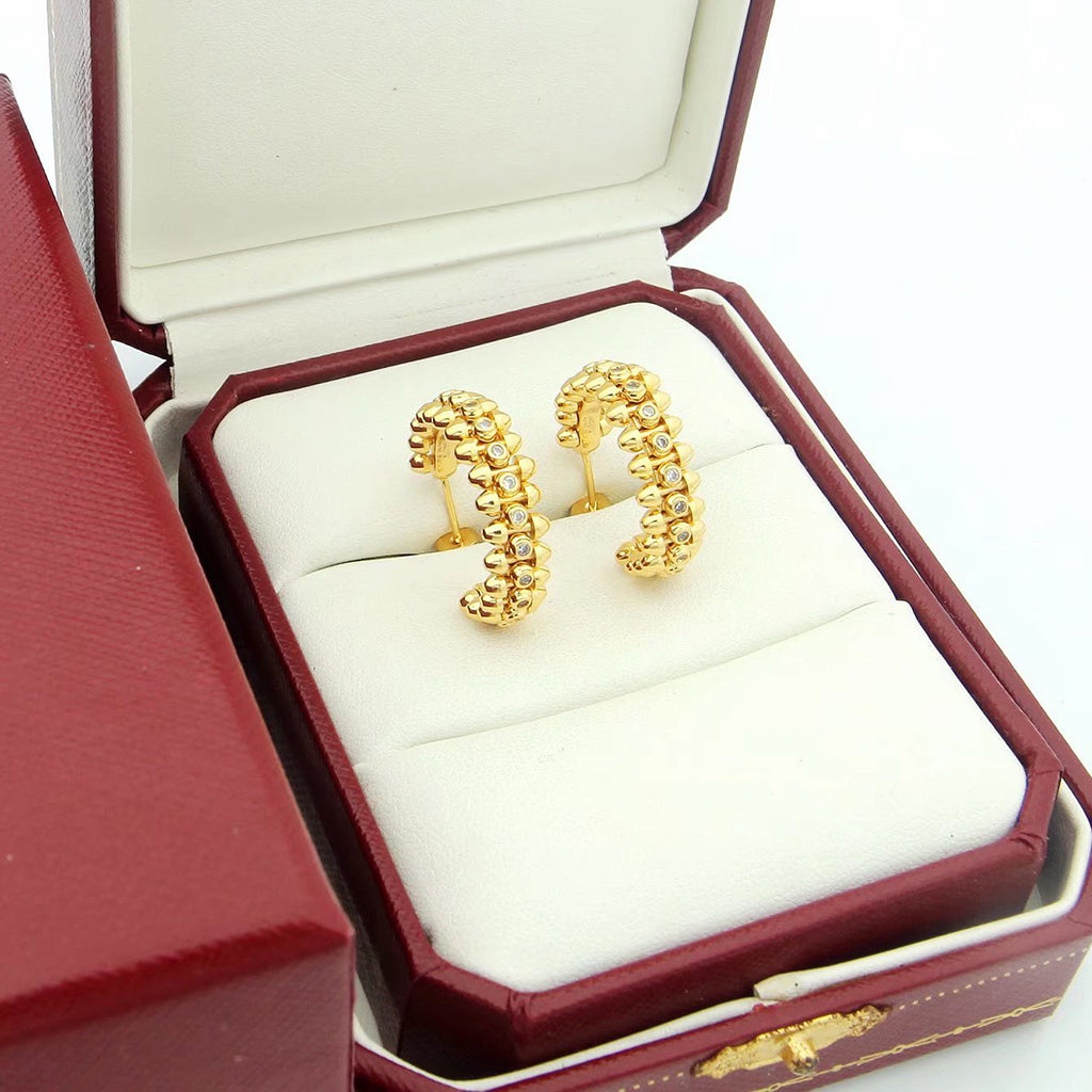 [ELAN LUXE]CLASH FULL DIAMOND MEDIUM EARRINGS