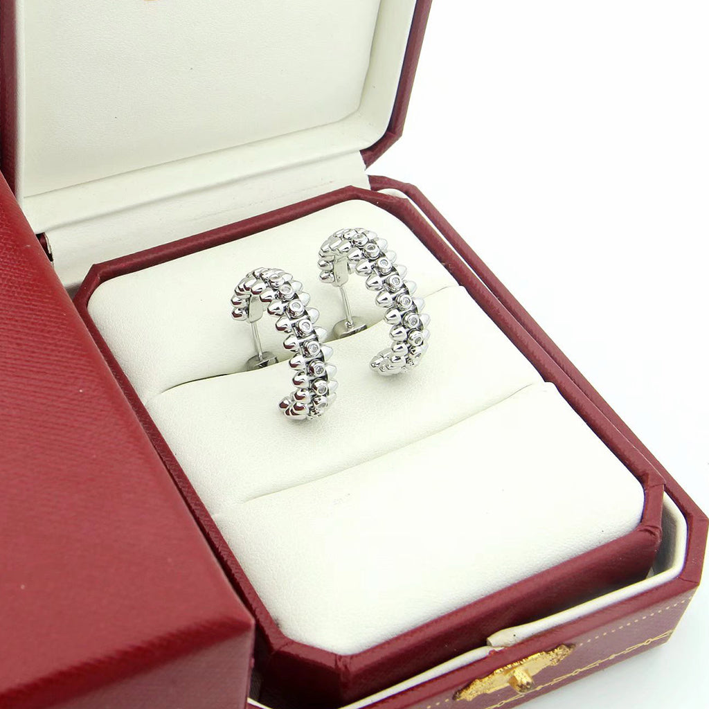 [ELAN LUXE]CLASH FULL DIAMOND MEDIUM EARRINGS