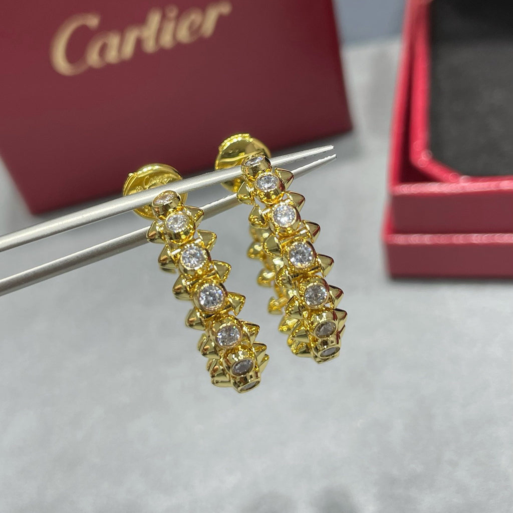 [ELAN LUXE]CLASH FULL DIAMOND MEDIUM EARRINGS