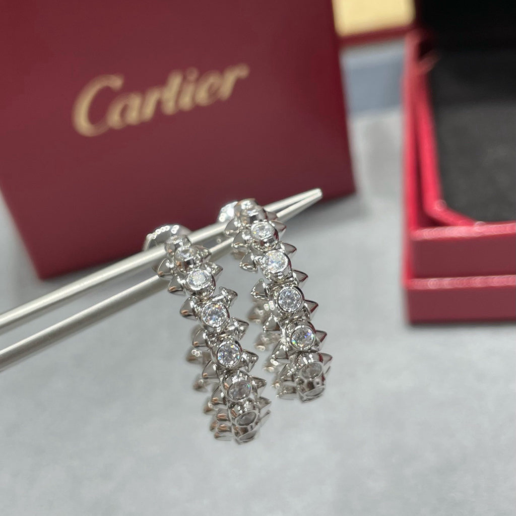 [ELAN LUXE]CLASH FULL DIAMOND MEDIUM EARRINGS