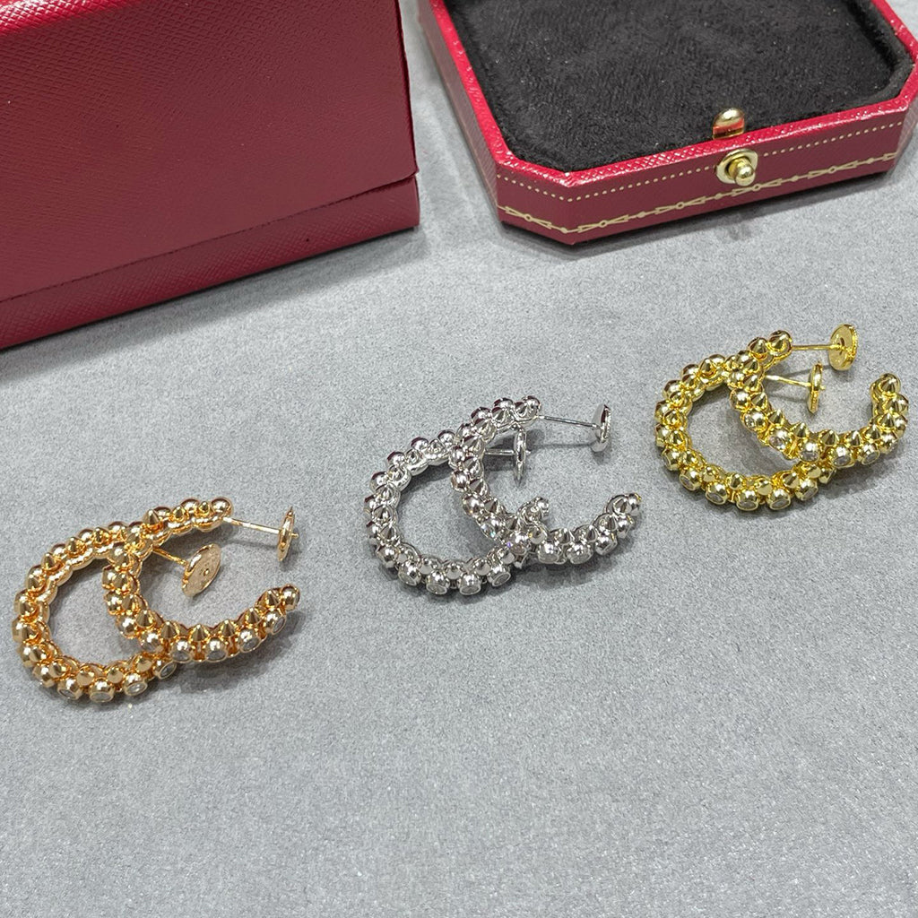 [ELAN LUXE]CLASH FULL DIAMOND MEDIUM EARRINGS