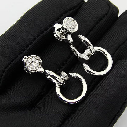 [ELAN LUXE]JUSTE HALF DIAMOND DOUBLE EARRINGS