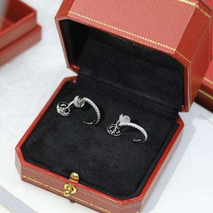 [ELAN LUXE]JUSTE FULL DIAMOND DOUBLE EARRINGS