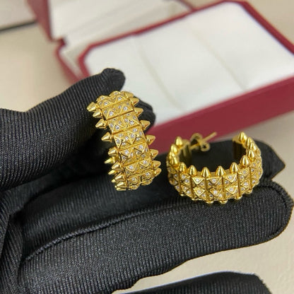 [ELAN LUXE]CLASH 9.2MM FULL DIAMOND DOUBLE ROW EARRINGS