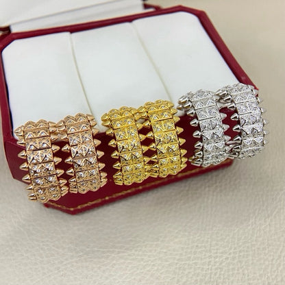 [ELAN LUXE]CLASH 9.2MM FULL DIAMOND DOUBLE ROW EARRINGS