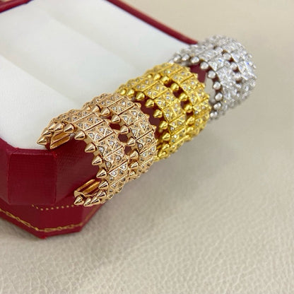 [ELAN LUXE]CLASH 9.2MM FULL DIAMOND DOUBLE ROW EARRINGS