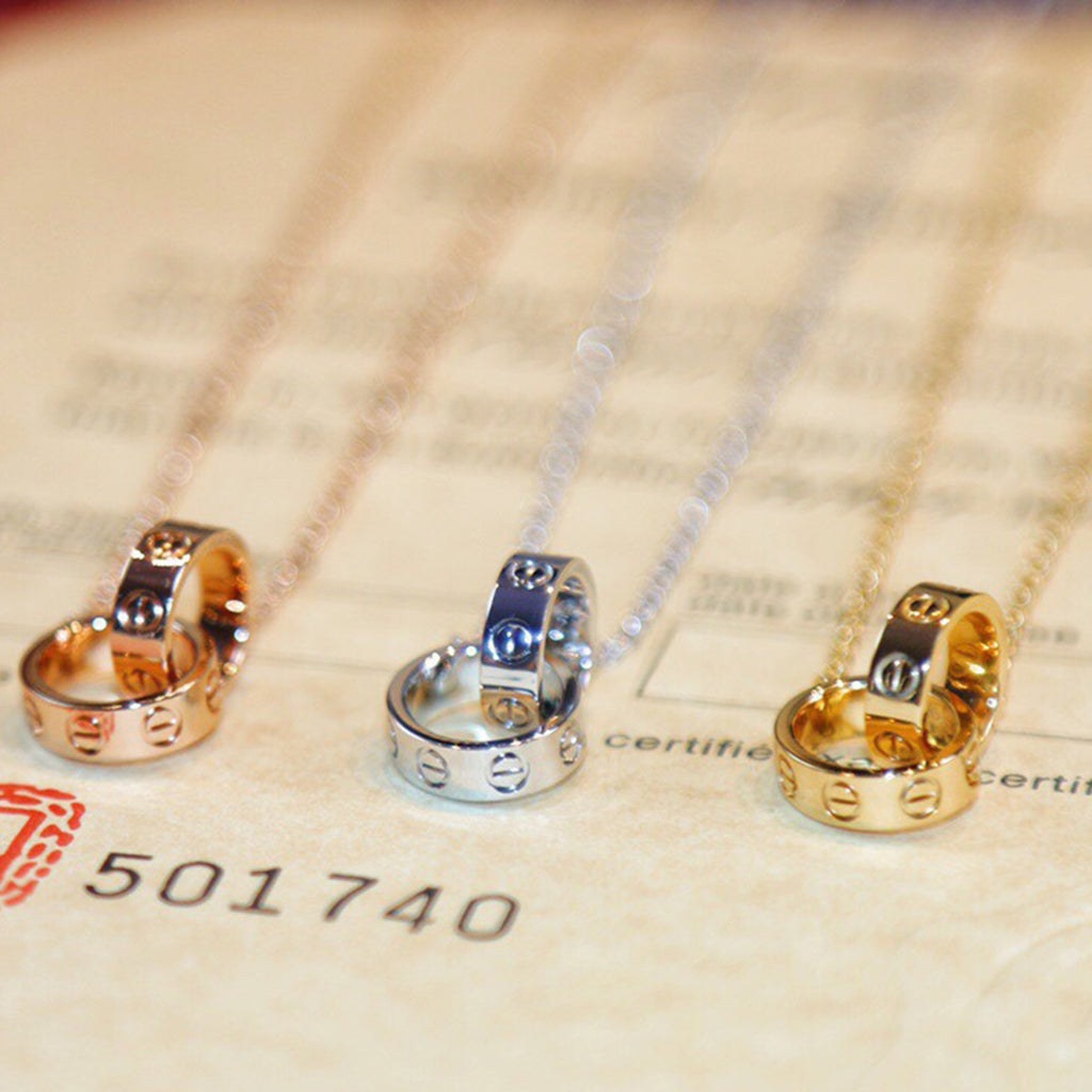 [ELAN LUXE]LOVE DOUBLE RING NECKLACE