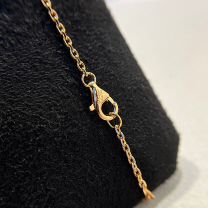 [ELAN LUXE]LOVE DOUBLE RING HALF DIAMOND NECKLACE