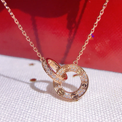 [ELAN LUXE]LOVE  FULL DIAMOND PENDANT NECKLACE