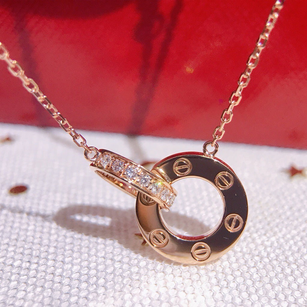 [ELAN LUXE]LOVE  FULL DIAMOND PENDANT NECKLACE