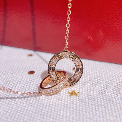 [ELAN LUXE]LOVE  FULL DIAMOND PENDANT NECKLACE