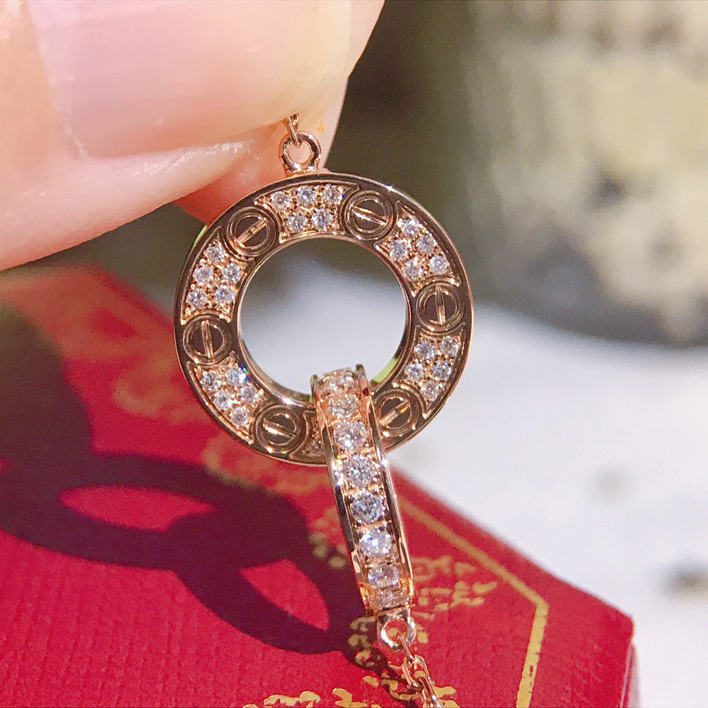[ELAN LUXE]LOVE  FULL DIAMOND PENDANT NECKLACE