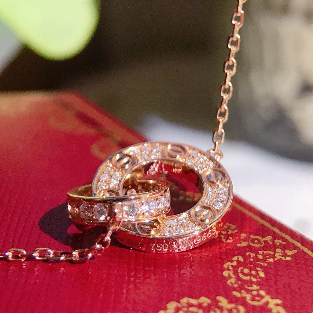 [ELAN LUXE]LOVE  FULL DIAMOND PENDANT NECKLACE
