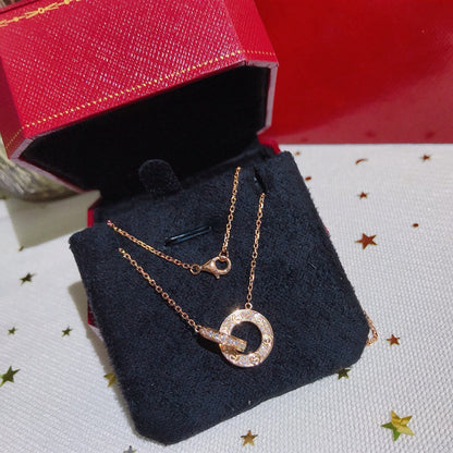 [ELAN LUXE]LOVE  FULL DIAMOND PENDANT NECKLACE