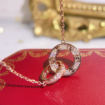 [ELAN LUXE]LOVE  FULL DIAMOND PENDANT NECKLACE