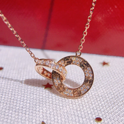 [ELAN LUXE]LOVE  FULL DIAMOND PENDANT NECKLACE